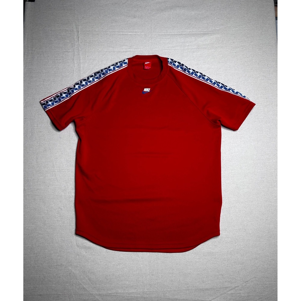 Nike Sportswear T-Shirt Men's XL Red Logo Tape Short Sleeve Athletic Tee